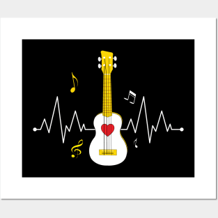 ukulele heartbeat Posters and Art